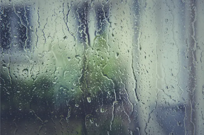 窓と雨