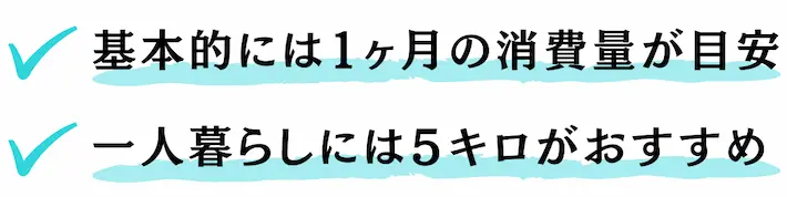 一人暮らしにおすすめの米の消費量とサイズ