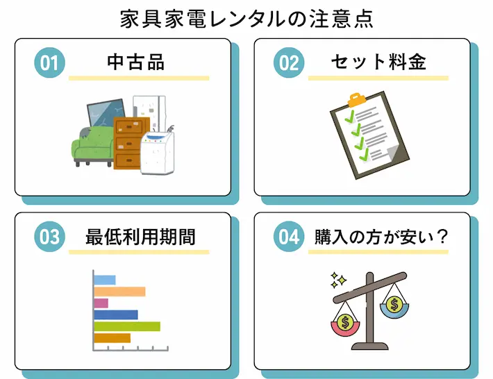 家具家電レンタルを選ぶときの注意点